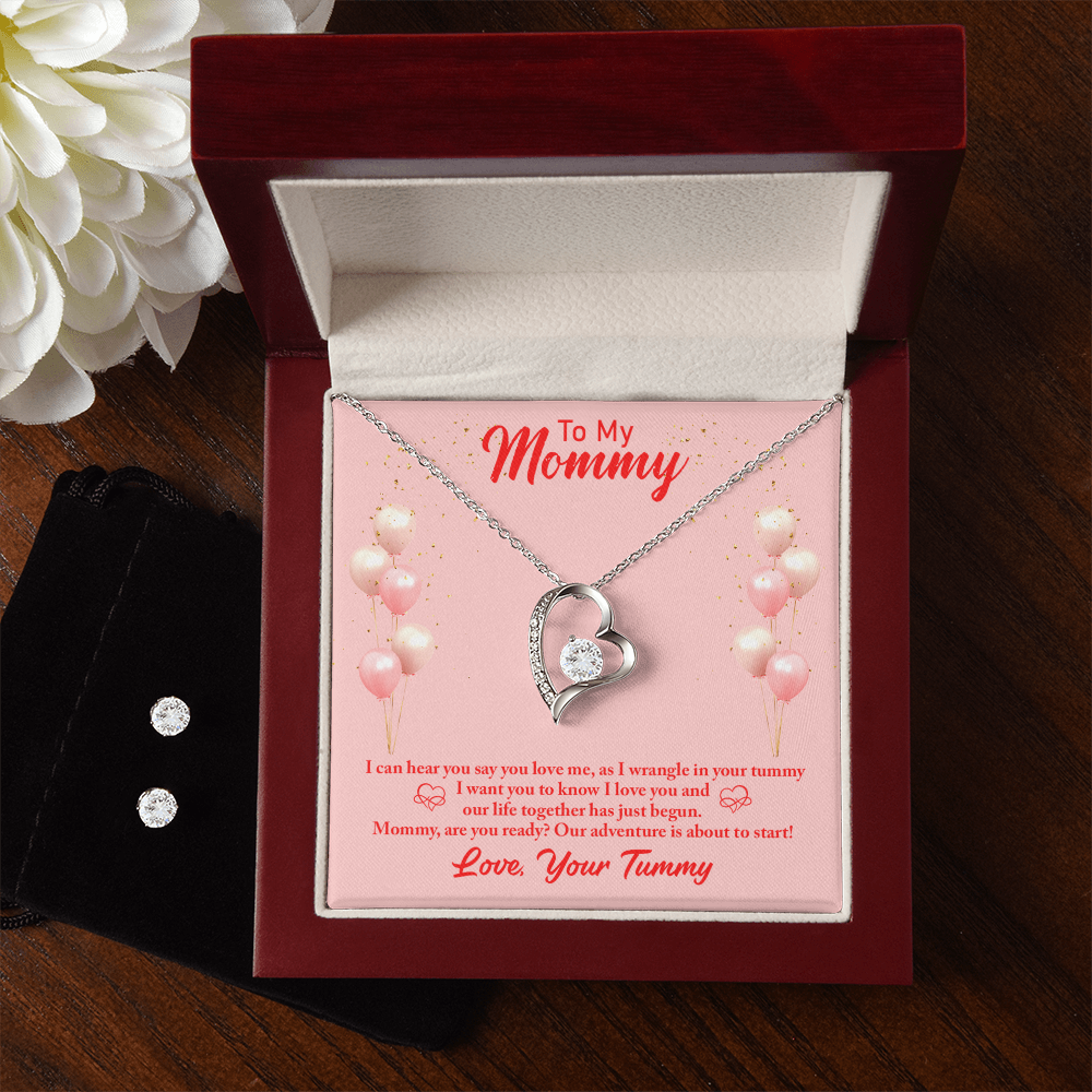 To Mom - I can hear - Forever Love Necklace & Earring Set