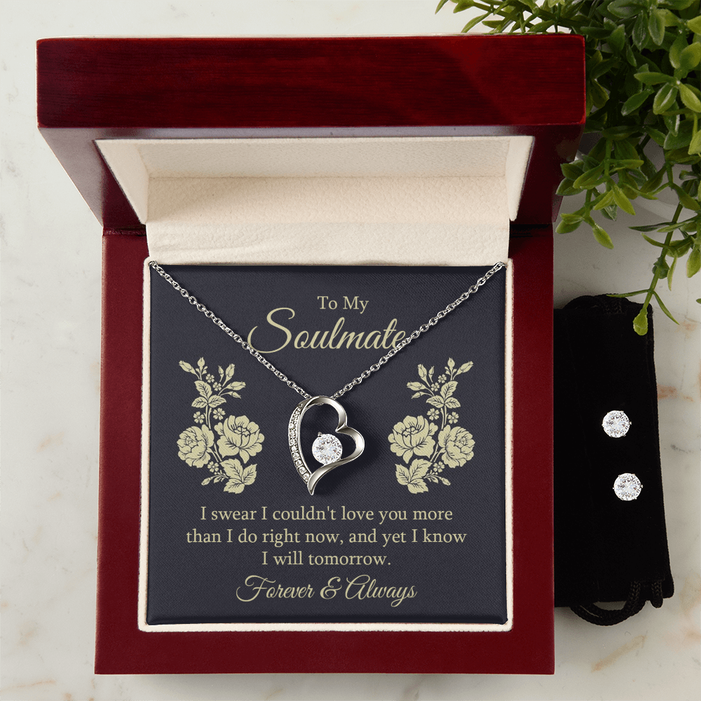 To Soulmate - I swear - Forever Love Necklace & Earring Set