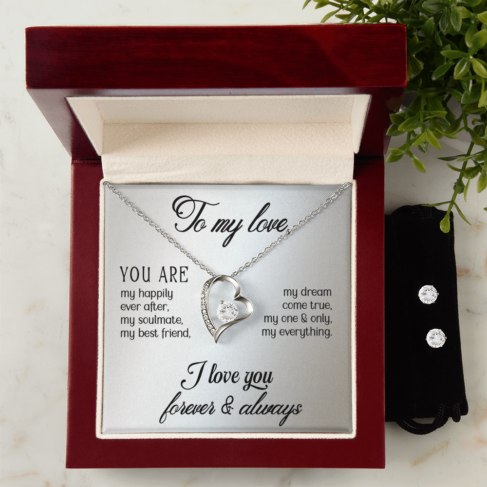 Love - You are - Forever Love Necklace & Earring Set