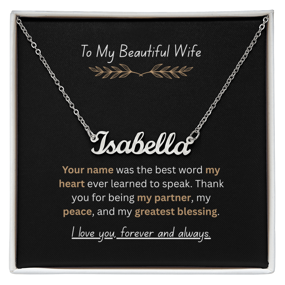 The "Forever Love" Custom Name Necklace for Wife