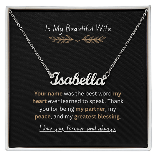 The "Forever Love" Custom Name Necklace for Wife