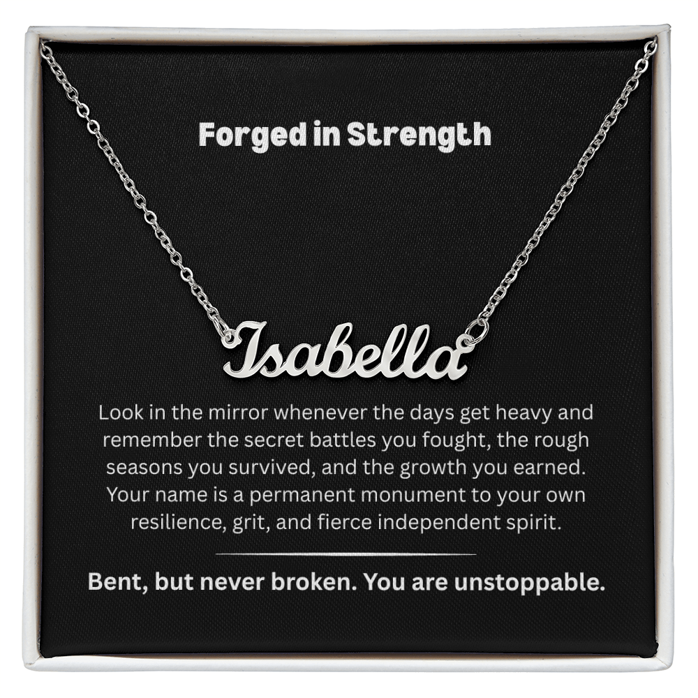 The "Forged in Strength" Personalized Nameplate