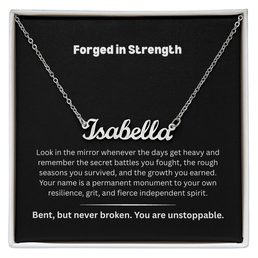 The "Forged in Strength" Personalized Nameplate