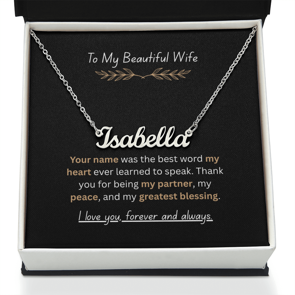 The "Forever Love" Custom Name Necklace for Wife