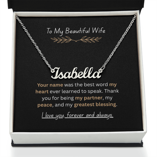 The "Forever Love" Custom Name Necklace for Wife