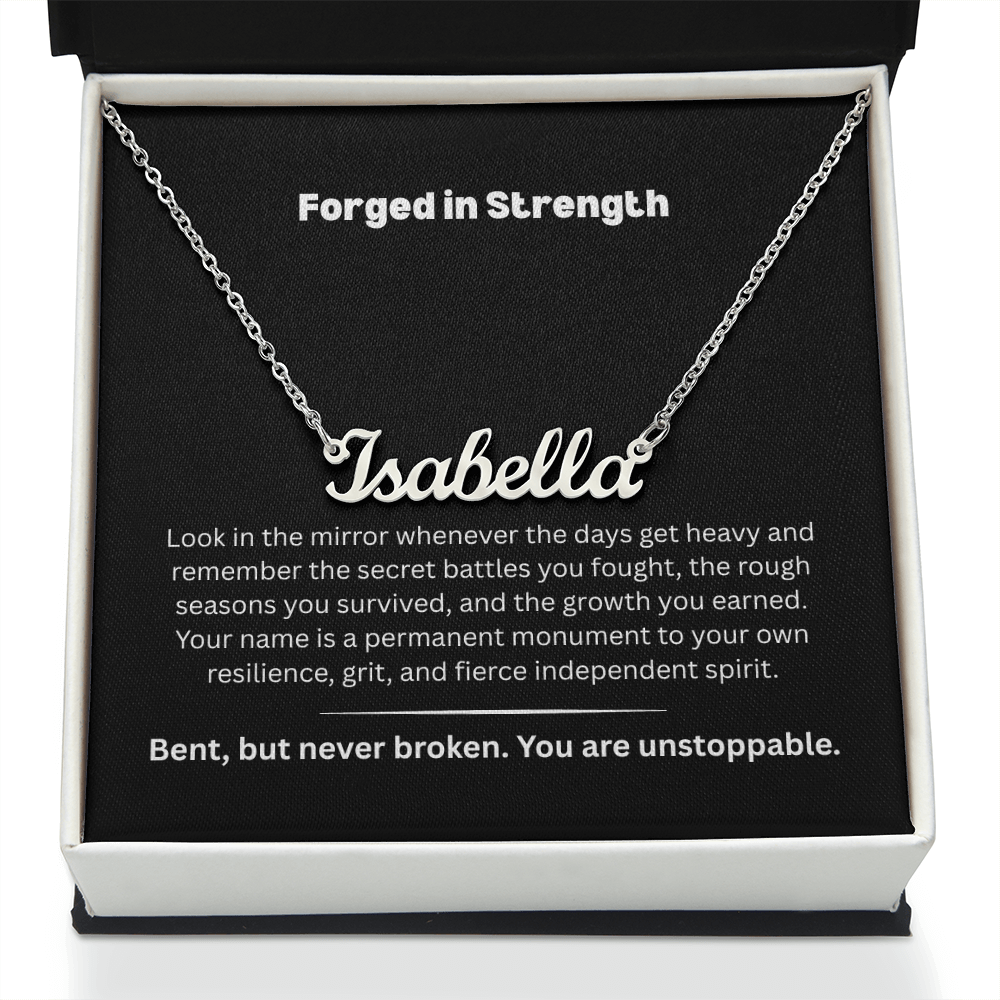 The "Forged in Strength" Personalized Nameplate
