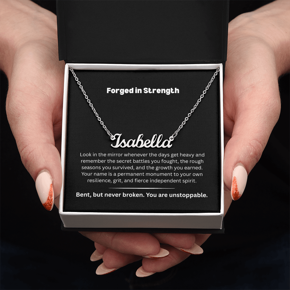 The "Forged in Strength" Personalized Nameplate