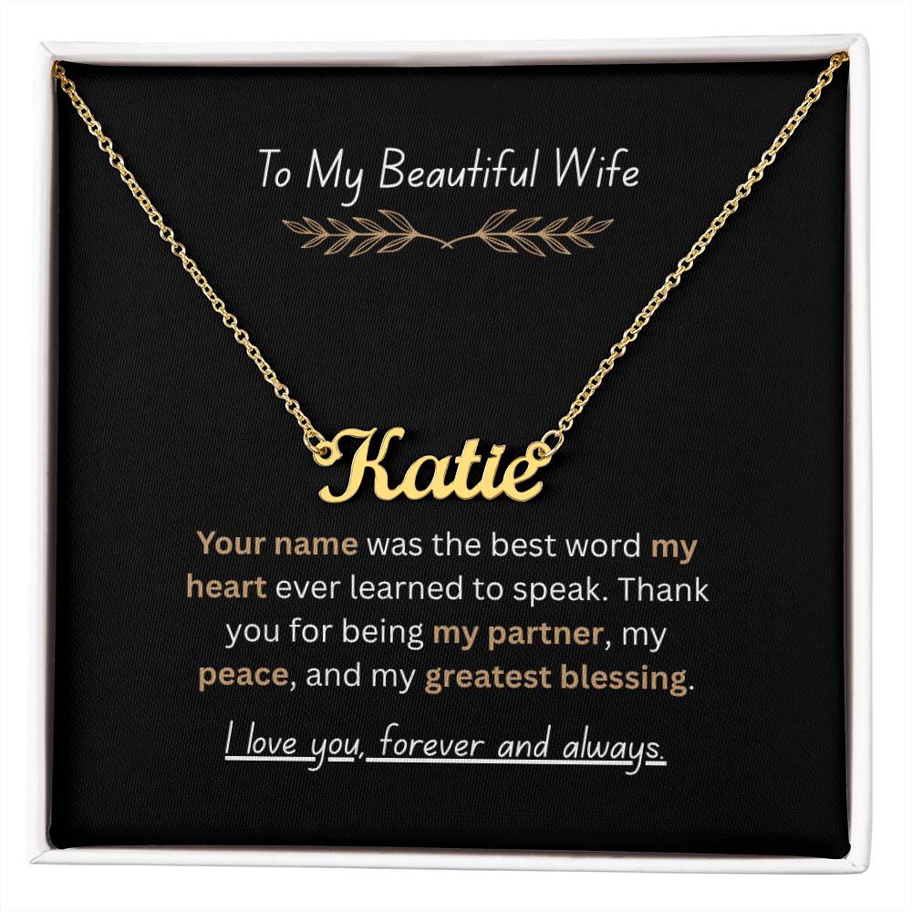 The "Forever Love" Custom Name Necklace for Wife