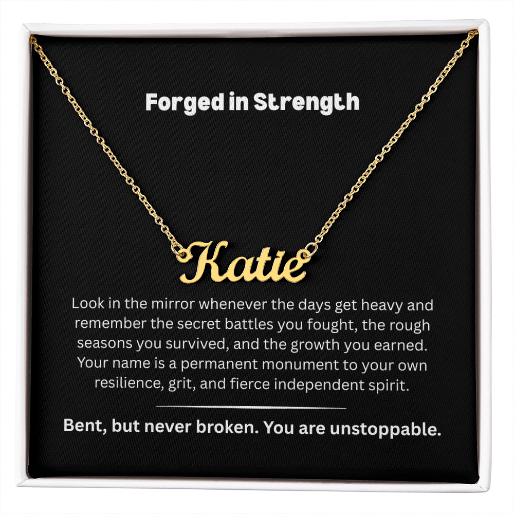 The "Forged in Strength" Personalized Nameplate