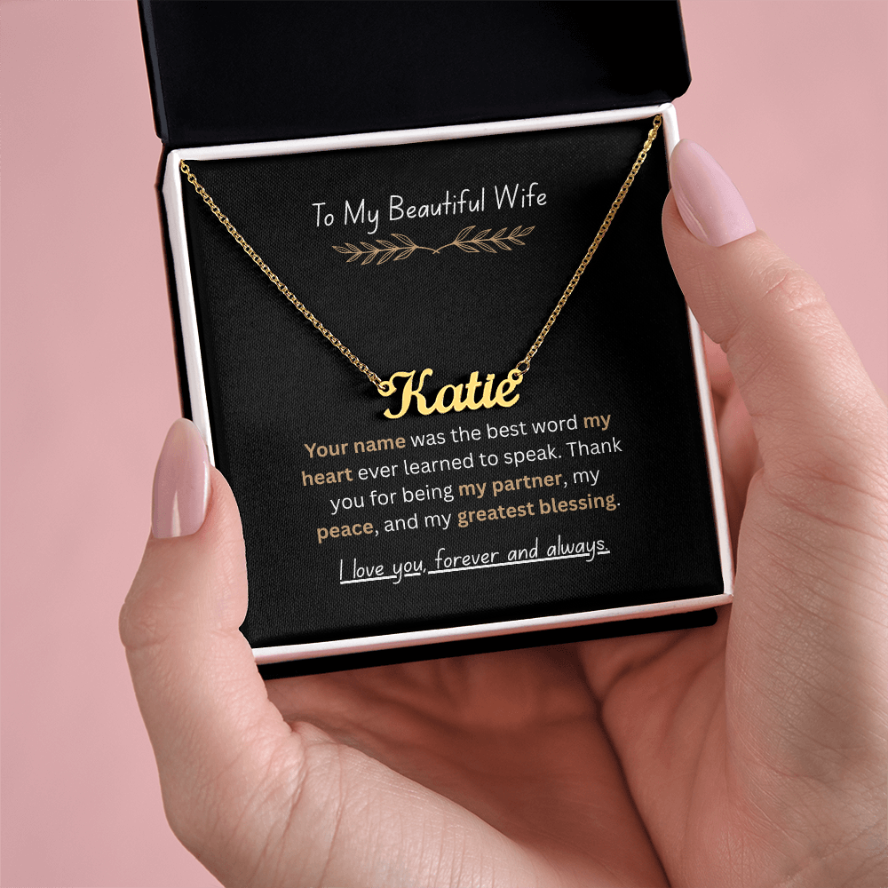 The "Forever Love" Custom Name Necklace for Wife
