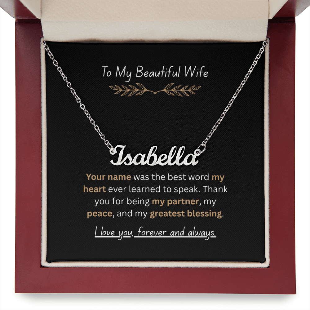 The "Forever Love" Custom Name Necklace for Wife