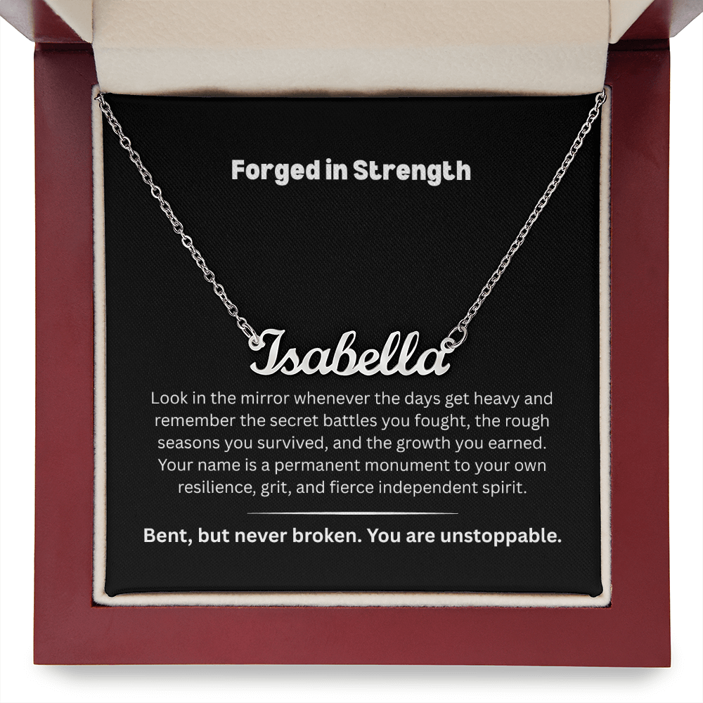The "Forged in Strength" Personalized Nameplate