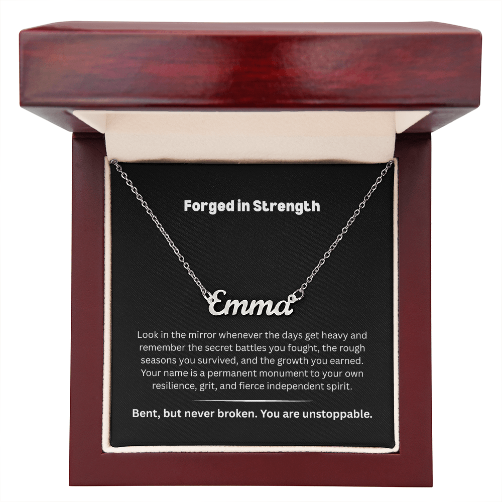 The "Forged in Strength" Personalized Nameplate