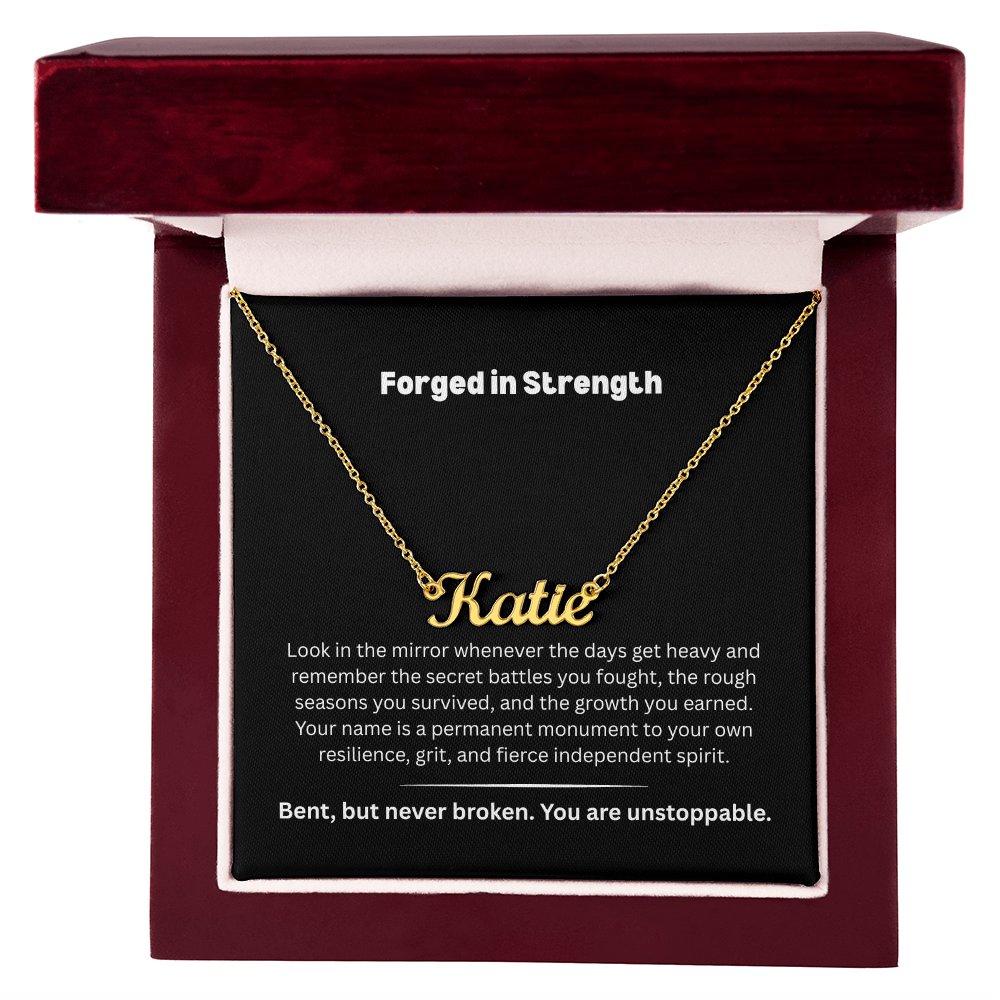 The "Forged in Strength" Personalized Nameplate