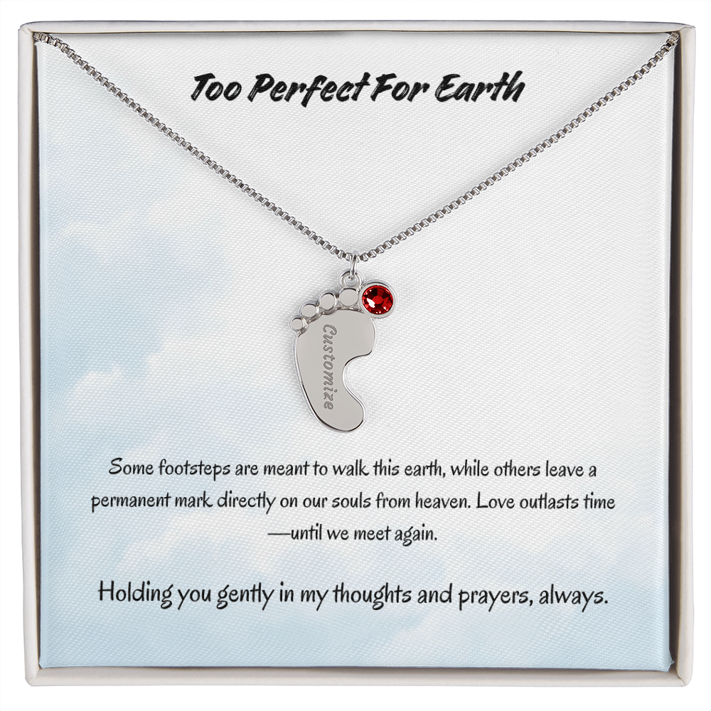 The "Angel Baby Memorial" Baby Feet Necklace