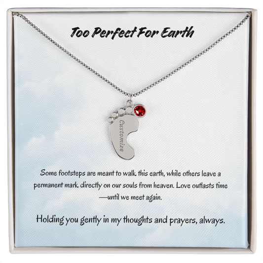 The "Angel Baby Memorial" Baby Feet Necklace