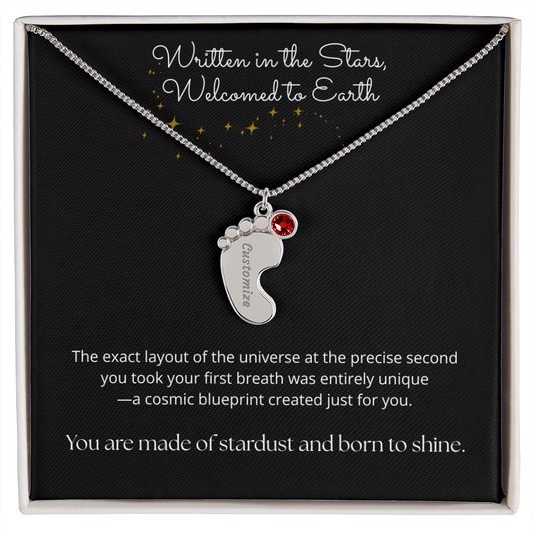 The "Cosmic Birth Alignment" Baby Feet Necklace