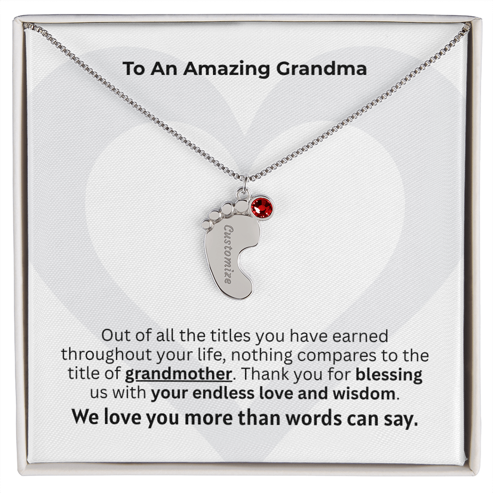 The "New Grandchild Legacy" Baby Feet Necklace
