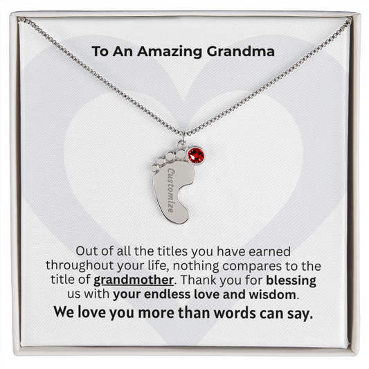 The "New Grandchild Legacy" Baby Feet Necklace