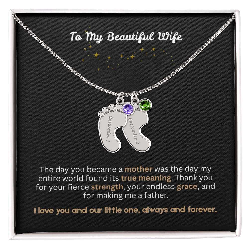 The "New Mom Announcement" Baby Feet Necklace