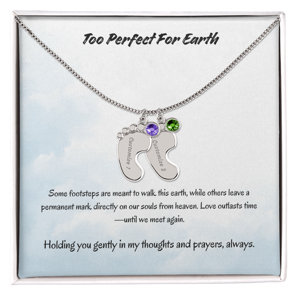 The "Angel Baby Memorial" Baby Feet Necklace