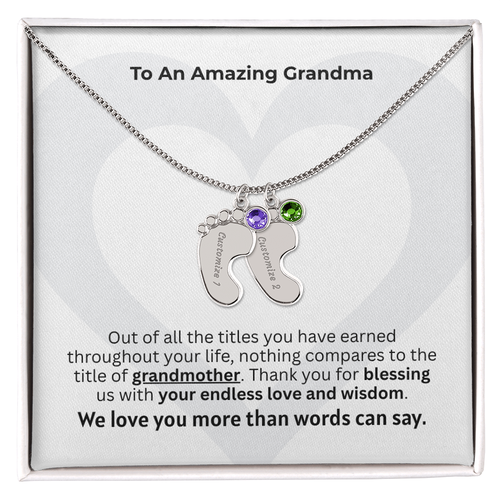 The "New Grandchild Legacy" Baby Feet Necklace