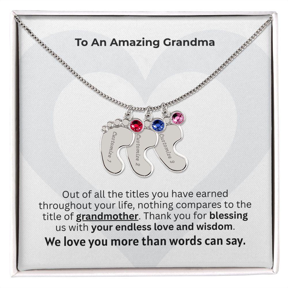 The "New Grandchild Legacy" Baby Feet Necklace