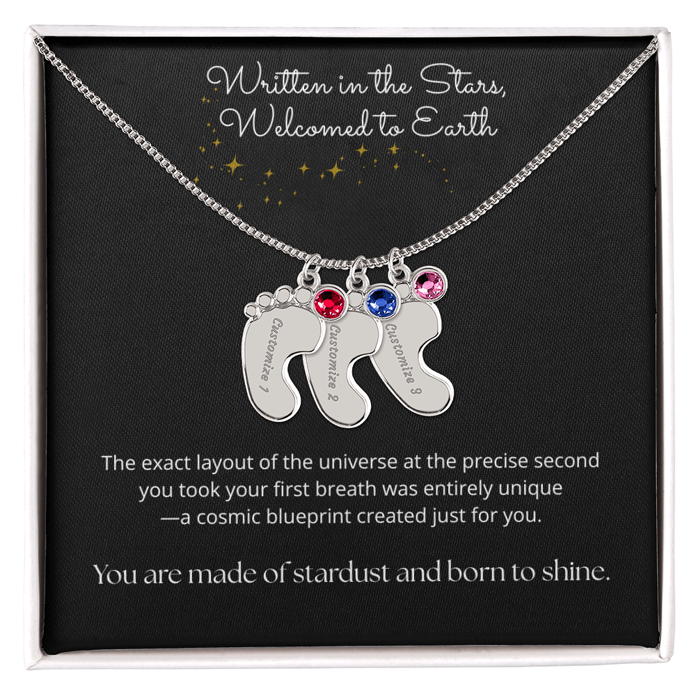 The "Cosmic Birth Alignment" Baby Feet Necklace