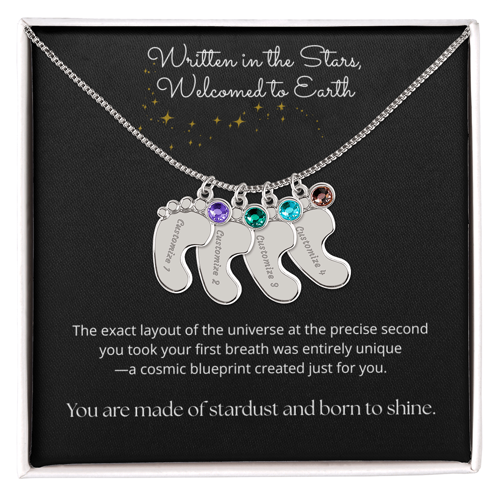 The "Cosmic Birth Alignment" Baby Feet Necklace