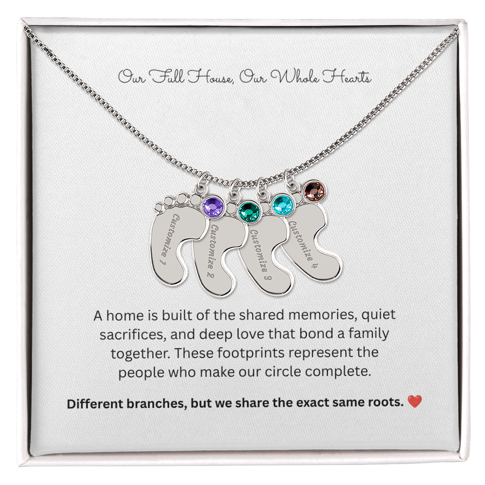 The "Full House" Personalized 4-Child Family Necklace