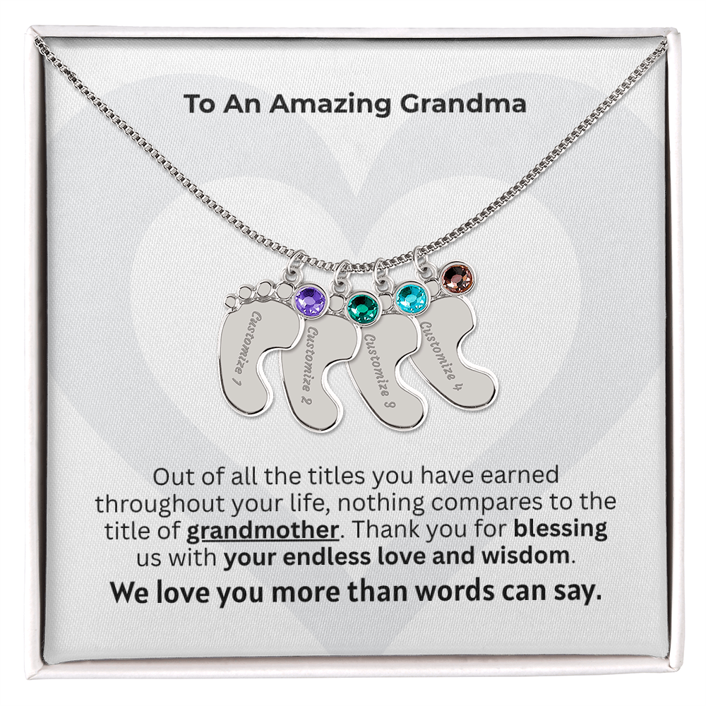 The "New Grandchild Legacy" Baby Feet Necklace
