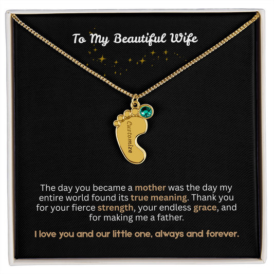 The "New Mom Announcement" Baby Feet Necklace