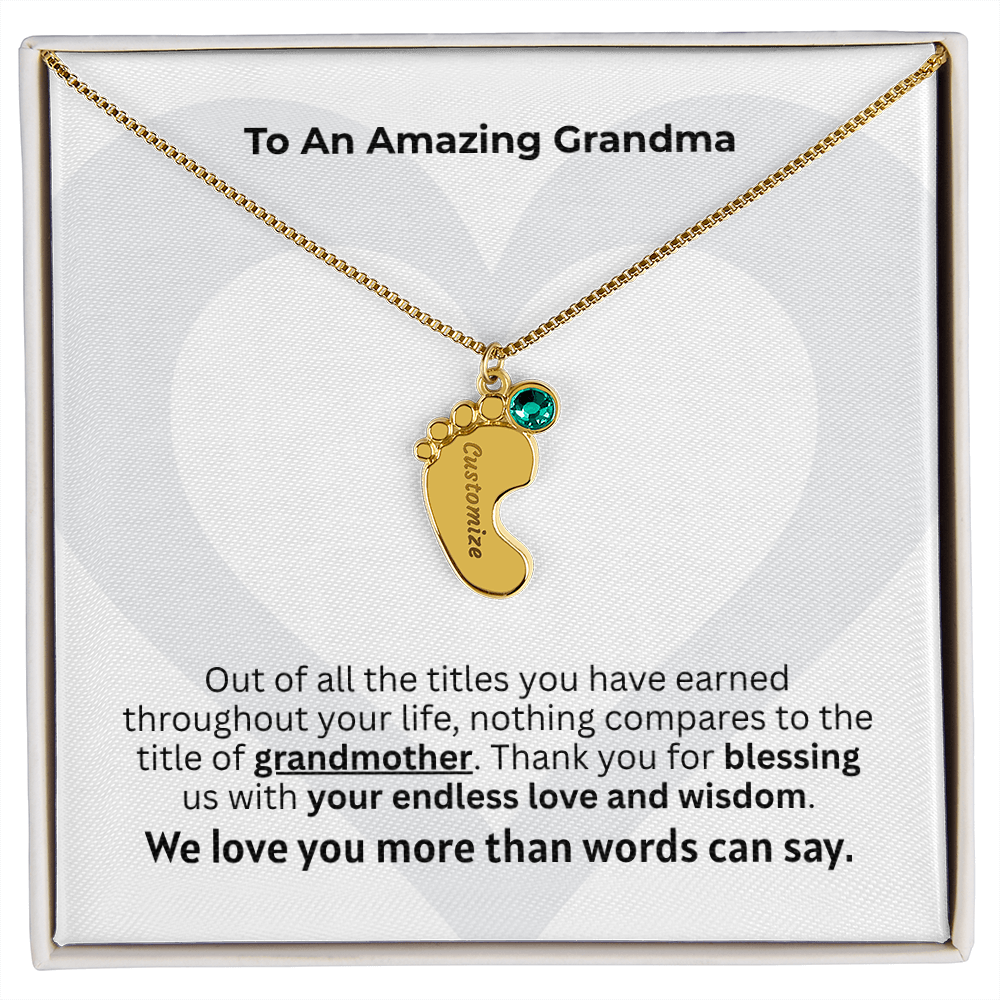 The "New Grandchild Legacy" Baby Feet Necklace