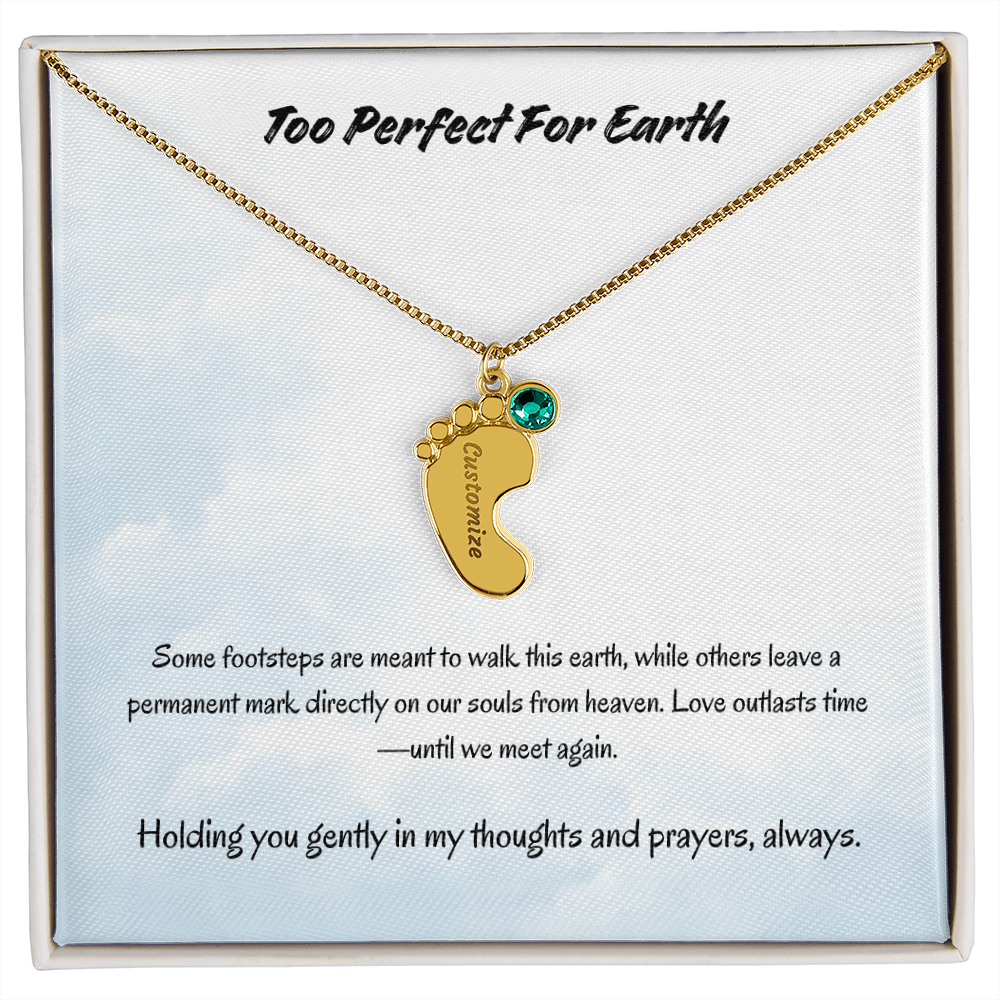 The "Angel Baby Memorial" Baby Feet Necklace