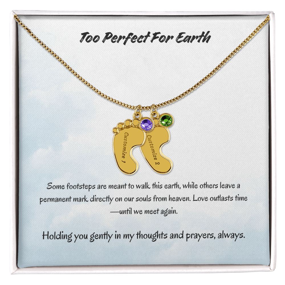 The "Angel Baby Memorial" Baby Feet Necklace