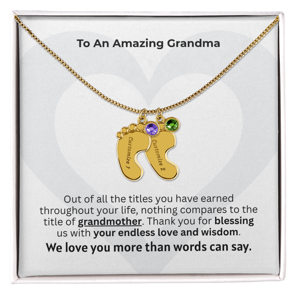 The "New Grandchild Legacy" Baby Feet Necklace