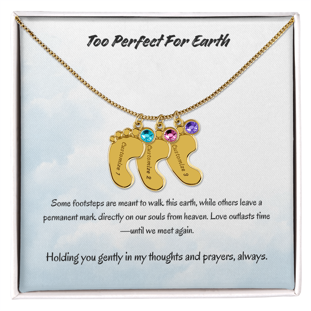 The "Angel Baby Memorial" Baby Feet Necklace