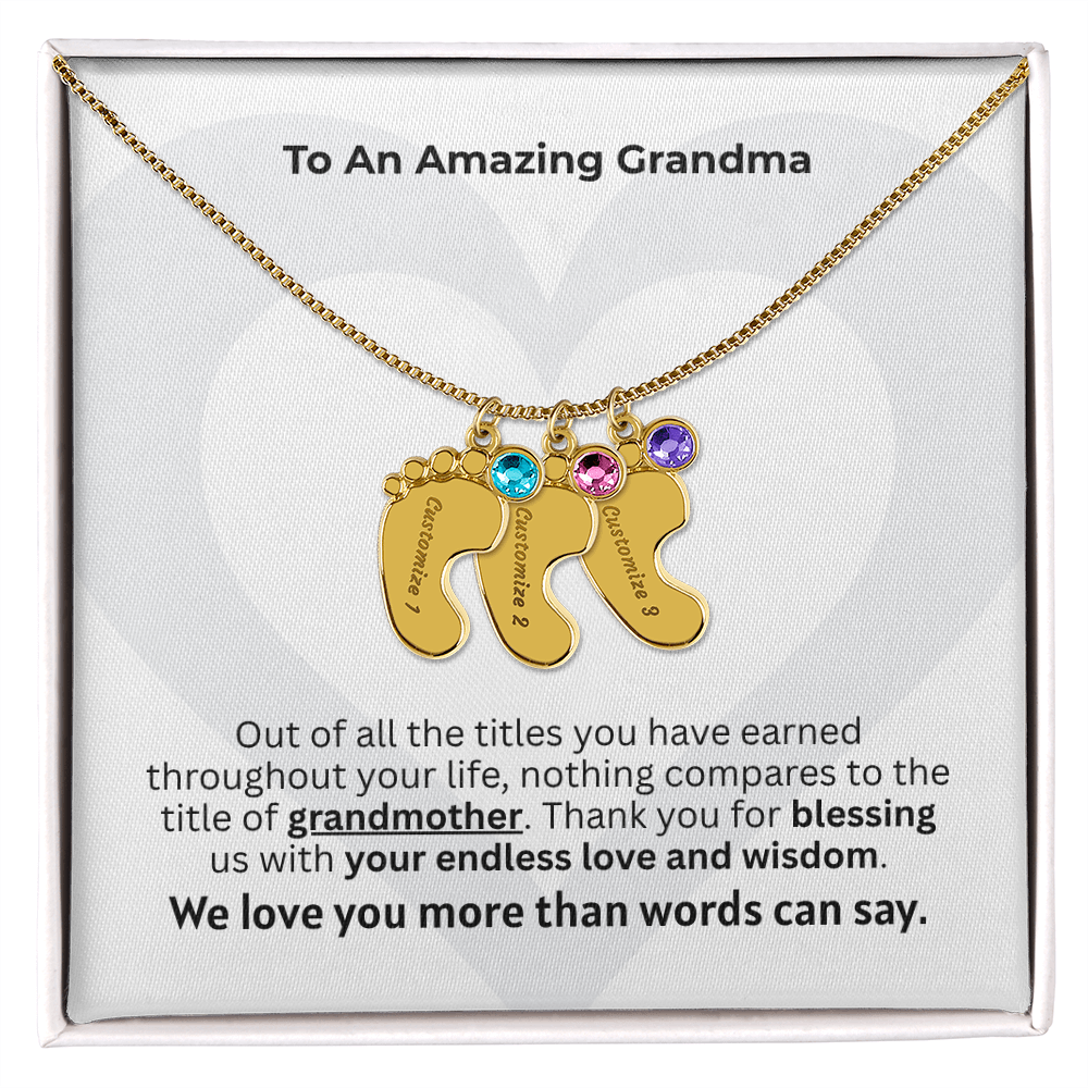 The "New Grandchild Legacy" Baby Feet Necklace