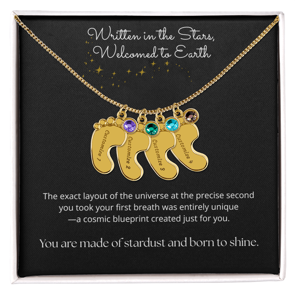 The "Cosmic Birth Alignment" Baby Feet Necklace