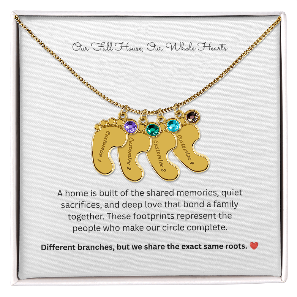 The "Full House" Personalized 4-Child Family Necklace