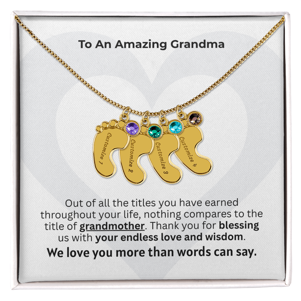 The "New Grandchild Legacy" Baby Feet Necklace