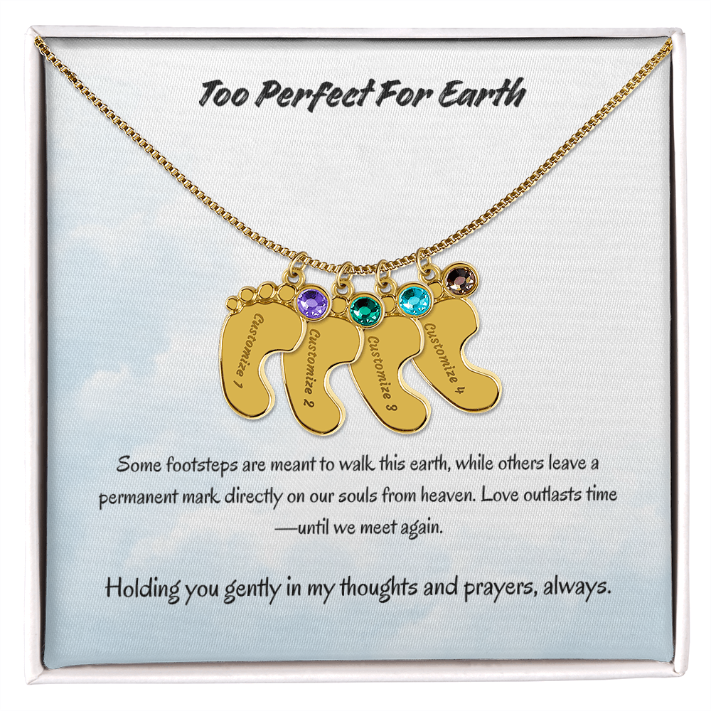 The "Angel Baby Memorial" Baby Feet Necklace