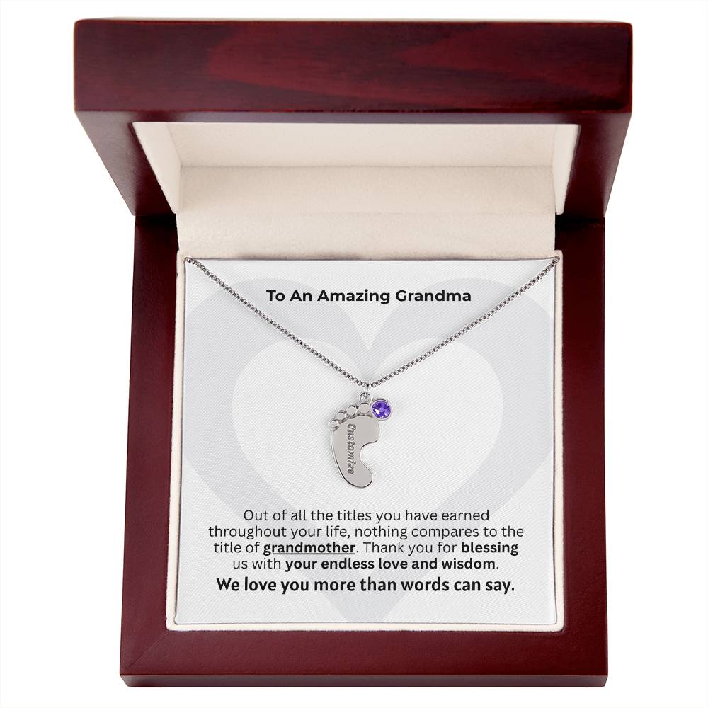The "New Grandchild Legacy" Baby Feet Necklace