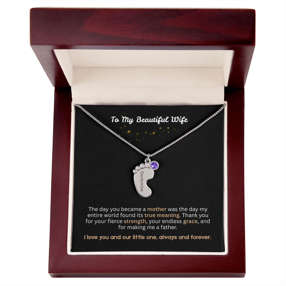 The "New Mom Announcement" Baby Feet Necklace