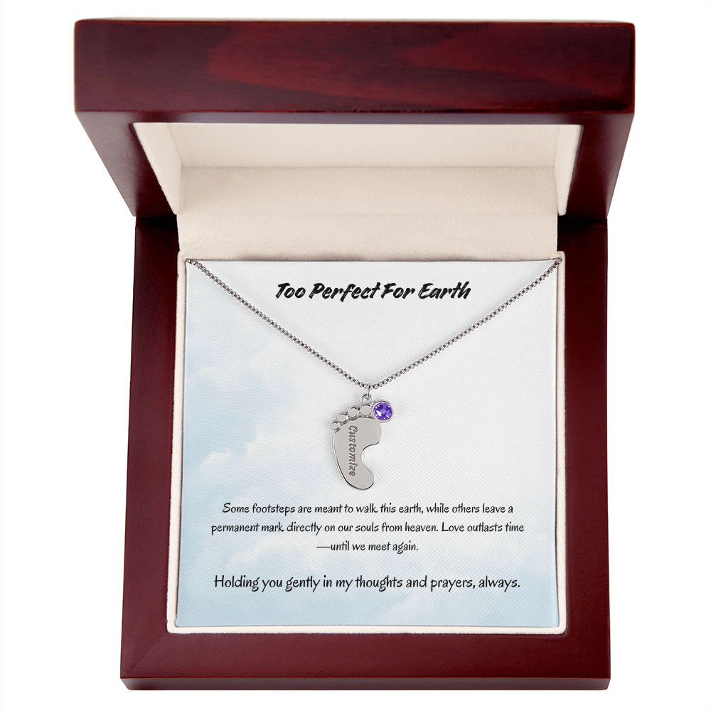 The "Angel Baby Memorial" Baby Feet Necklace