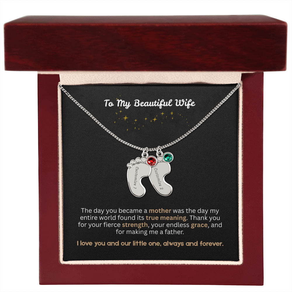 The "New Mom Announcement" Baby Feet Necklace