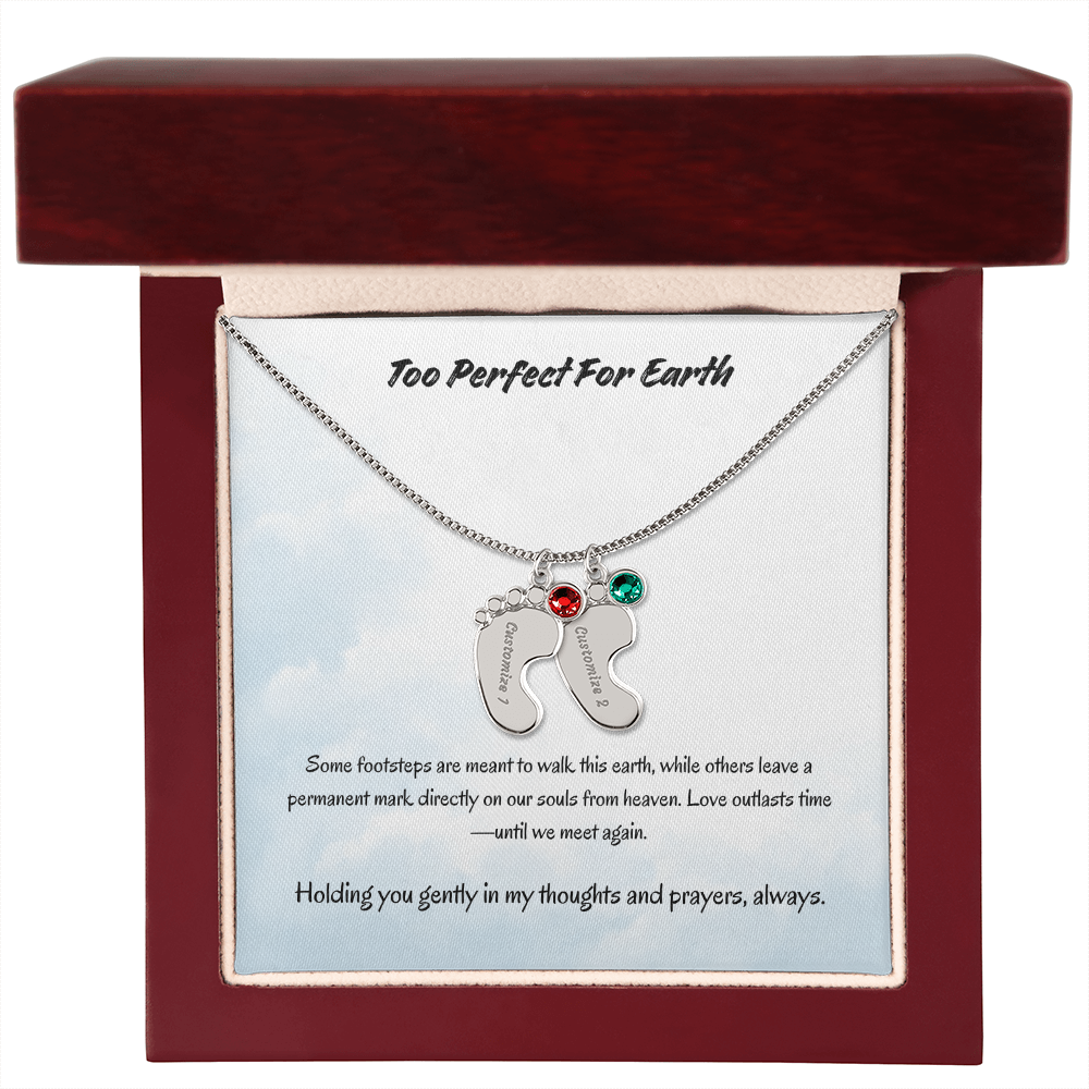 The "Angel Baby Memorial" Baby Feet Necklace
