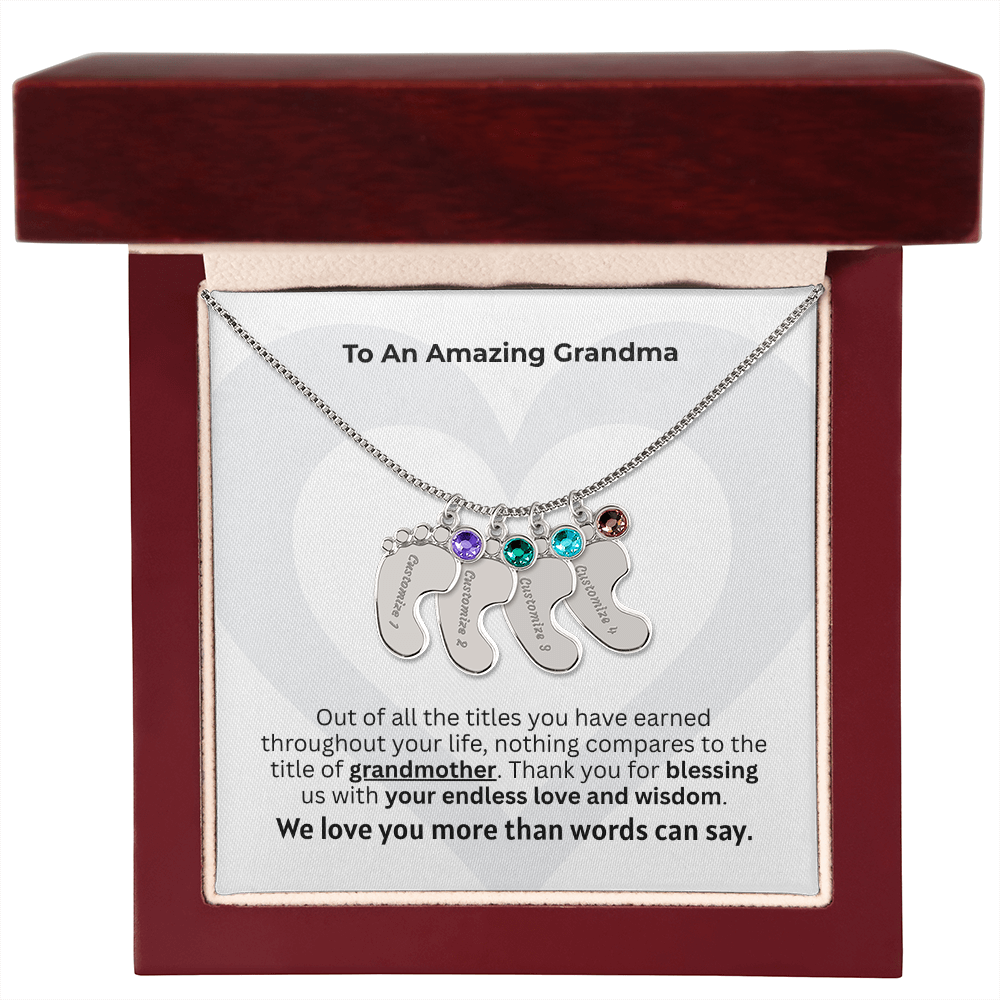 The "New Grandchild Legacy" Baby Feet Necklace