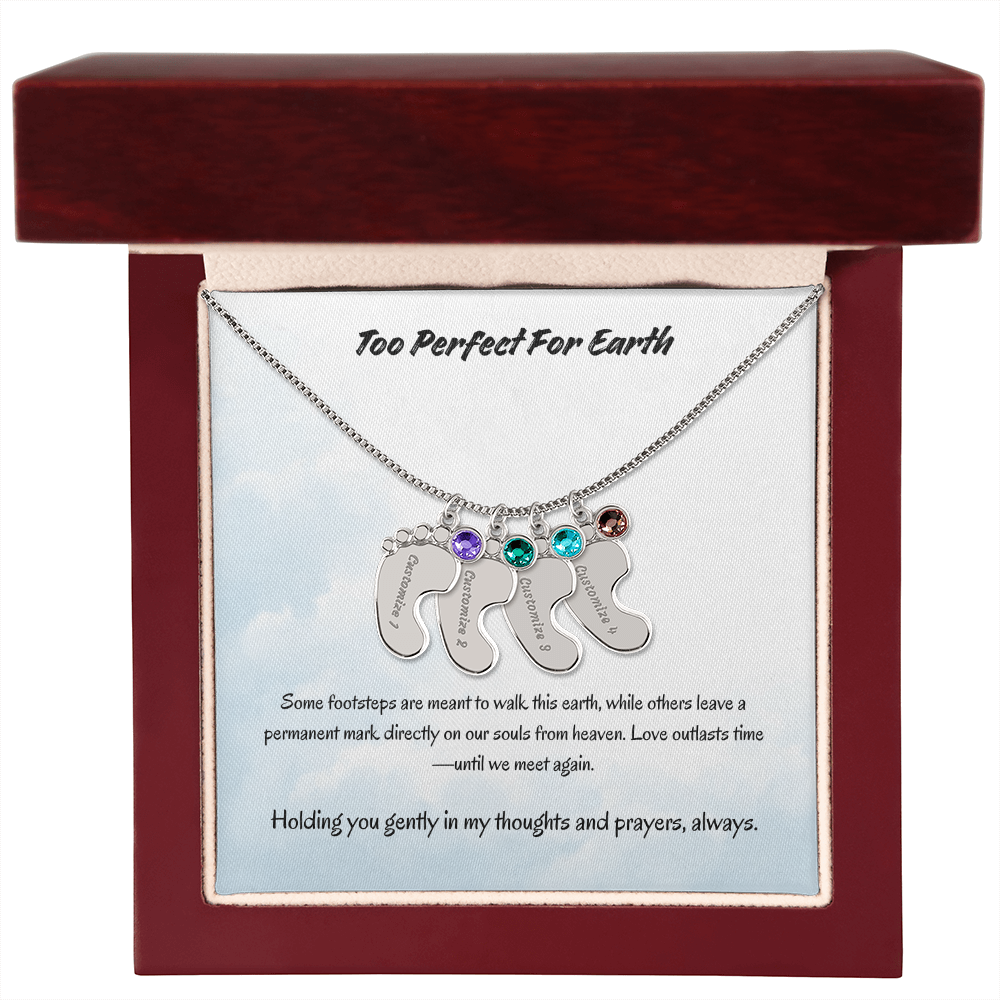 The "Angel Baby Memorial" Baby Feet Necklace