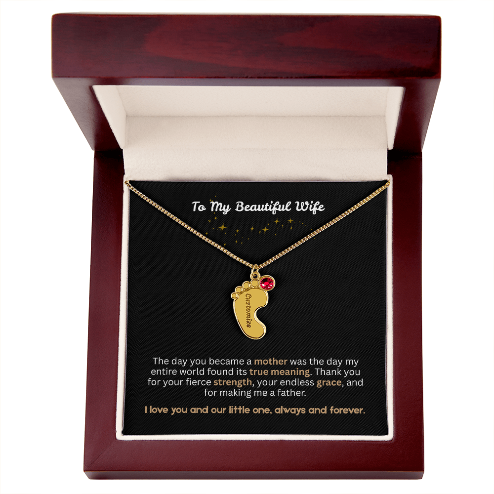 The "New Mom Announcement" Baby Feet Necklace